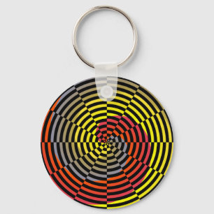Porte-clés Spirale rouge jaune bleu par Kenneth Yoncich