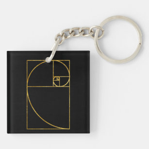 Porte-clés Spirale sacrée de Fibonacci de rapport d'or