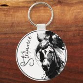 Porte-clés Spirit Pony 3 Noir & Blanc (Recto)