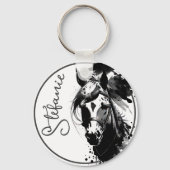Porte-clés Spirit Pony 3 Noir & Blanc (Verso)