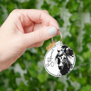 Porte-clés Spirit Pony 3 Noir & Blanc