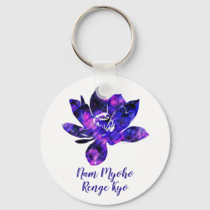 Porte-clés Spiritual Purple Lotus Flower Nam Myoho Renge Kyo