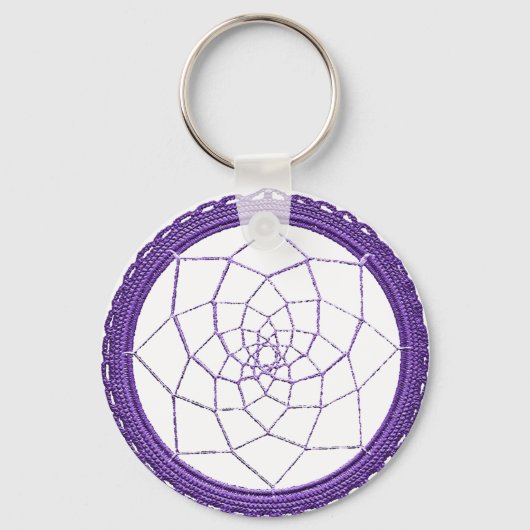 Porte-clés Spirituel violet amérindien Dream Catcher (Recto)