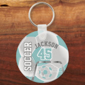 Porte-clés Sport ⚽ balle blanc et blanc (Verso)