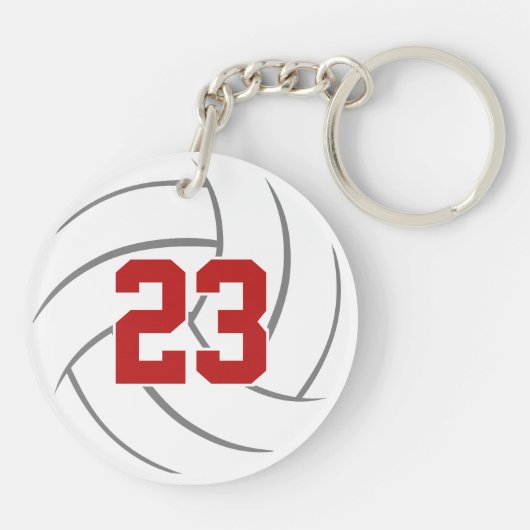 Porte-clés sport féminin blanc rouge (Dos)