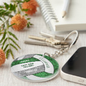 Porte-clés sport gris vert girly coutume volley-ball (Devant droit)