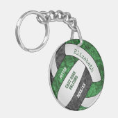 Porte-clés Sport noir vert girly coutume volley-ball (Devant gauche)