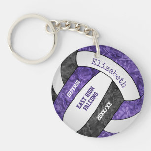 Porte-clés sport violet noir girly coutume volley