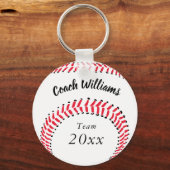 Porte-clés Sports Baseball Coach Ajouter le nom Équipe et ann (Recto)