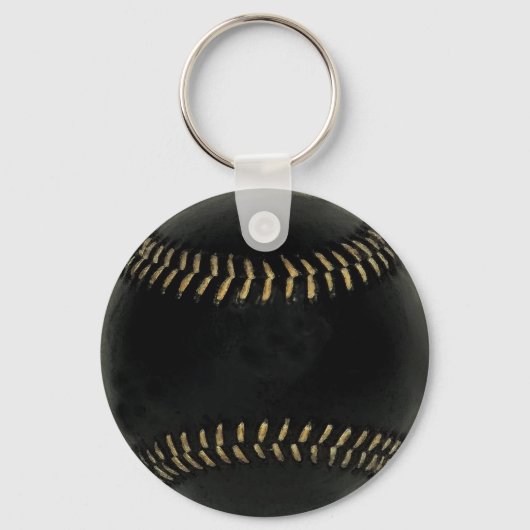 Porte-clés sports, baseball noir (Recto)