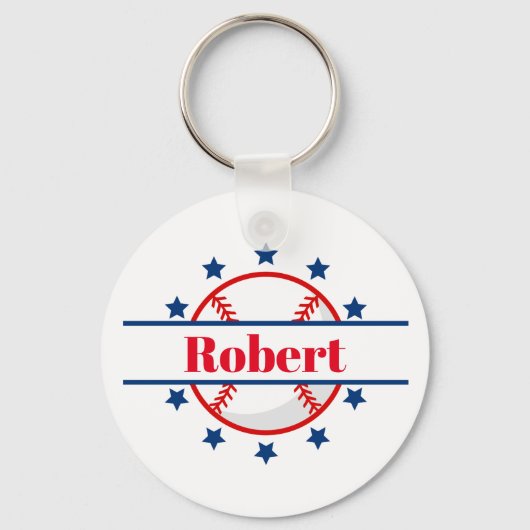 Porte-clés Sports de baseball ajouter le nom porte - clé (Recto)