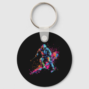 Porte-clés Sports d'hiver Ski alpin Peinture Éclaboussure Ski