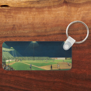 Porte-clés Sports Vintage, Match de Baseball de Nuit