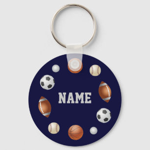 Porte-clés Sports World Personalized Keychain - Blue