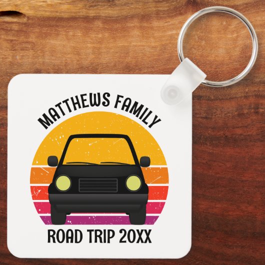 Porte-clés Spring Break Road Trip Sunset Customized (Verso)
