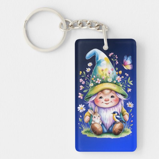 Porte-clés Spring Gnome with Bunny and Bluebird (Devant)