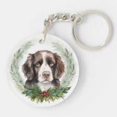 Porte-clés Springer spaniel Noël Wreath Festive Pup (Dos)