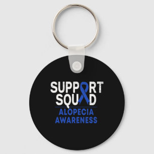 Porte-clés Squad Alopecia Sensibilisation Bleu Aa Ribbon Guer
