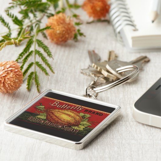 Porte-clés Squash Antique Végétal Étiquette Can (Côté)