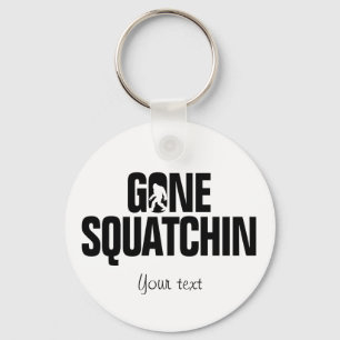 Porte-clés Squatchin allé - silhouette de noir/blanche