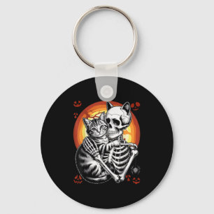 Porte-clés Squelette Accrocher Amoureux des chats Halloween D