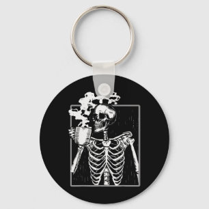 Porte-clés Squelette amateur de café drôle Sku Halloween