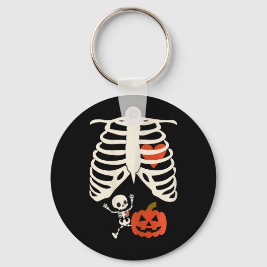 Porte-clés Squelette Bébé Halloween Grossesse Couples Costume (Recto)