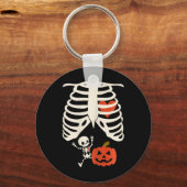Porte-clés Squelette Bébé Halloween Grossesse Couples Costume (Recto)