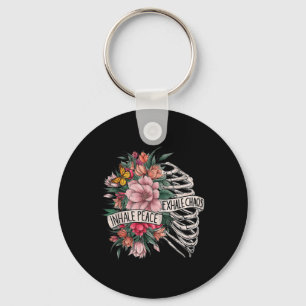Porte-clés Squelette Cage Thoracique Inspirez La Paix Expirez