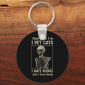 Porte-clés Squelette Chat Kitten Lover Grumpy Crâne Kitty Pet (Recto)