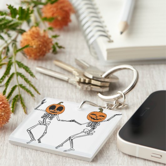 Porte-clés Squelette dansant Halloween (Devant Droit)