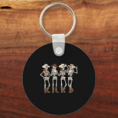 Porte-clés Squelette de danse de cheval de bottes Western Cou (Recto)