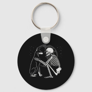 Porte-clés Squelette de Doberman Pinscher Lune Halloween Chie