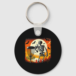 Porte-clés Squelette de golf sur disque Halloween Golf sur di