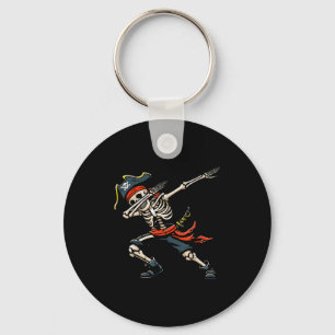 Porte-clés Squelette de pirate Dabbing Costume de danse drôle
