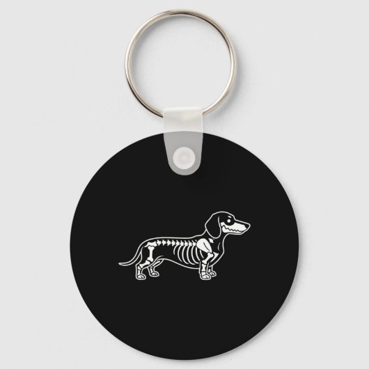 Porte-clés Squelette de teckel Halloween Chien saucisse (Recto)