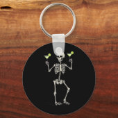 Porte-clés Squelette d'Halloween buvant une queue de Margarit (Recto)