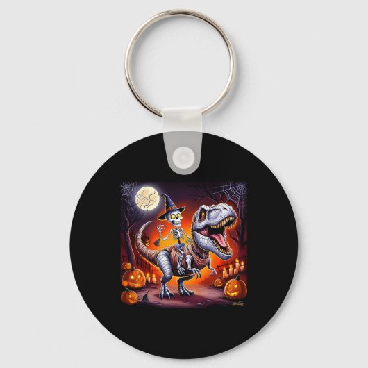 Porte-clés Squelette d'Halloween T-rex Ride (Recto)