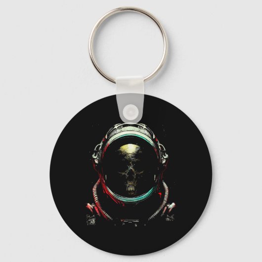 Porte-clés Squelette fantôme d'astronaute - Crâne effrayant H (Recto)