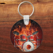 Porte-clés Squelette flamboyant sur tambours Porte - clé (Recto)