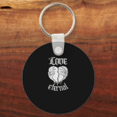 Porte-clés Squelette Mains Coeur Gothique Classique (Recto)