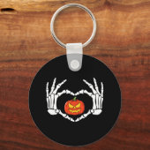 Porte-clés Squelette Mains Coeur Signer Retro Costume Hallowe (Recto)