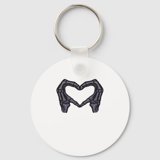 Porte-clés Squelette Mains Formant Un Coeur (Recto)