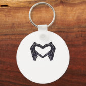 Porte-clés Squelette Mains Formant Un Coeur (Recto)