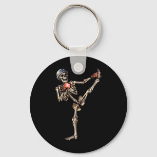 Porte-clés Squelette Muay Thai Halloween Kickboxing Mma Comba