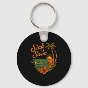 Porte-clés Squelette tropical couler ou nager Drôle de plage