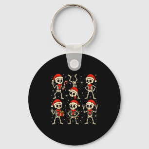 Porte-clés Squelettes dansants Chapeau de Père Noël Xmas Sque