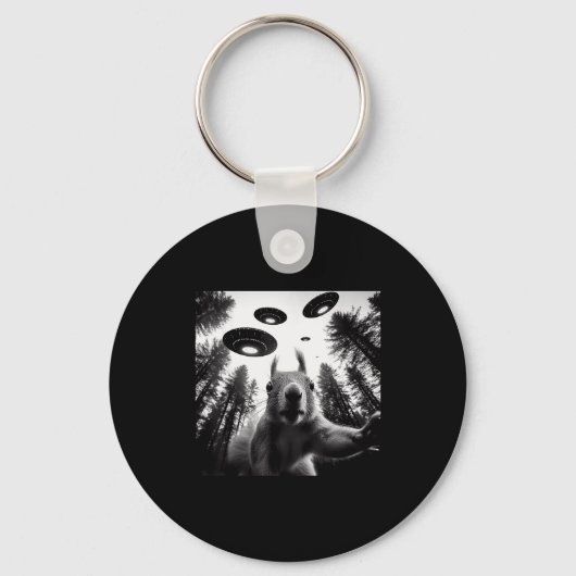 Porte-clés Squirrel Selfie With Alien Ufo Funny For Men Women (Recto)