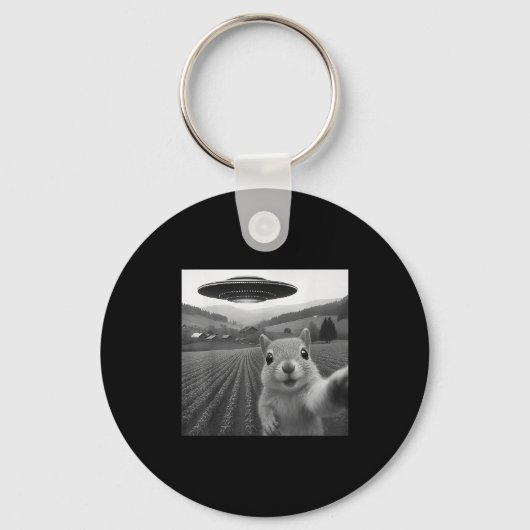 Porte-clés Squirrel Selfie With Alien Ufo Funny Gifts For Men (Recto)