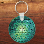 Porte-clés Sri Yantra vert mystique (Recto)